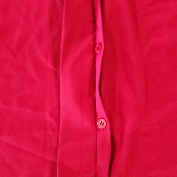 Pendleton classic chiffon style pleated maroonlong sleeve button down blouse 14 - Picture 8 of 16